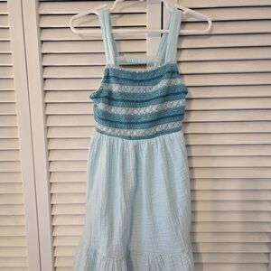 Cat & Jack Teal and White Casual Dress